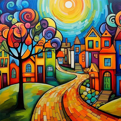 Houses - Full Round Drill Diamond Painting 30*30CM