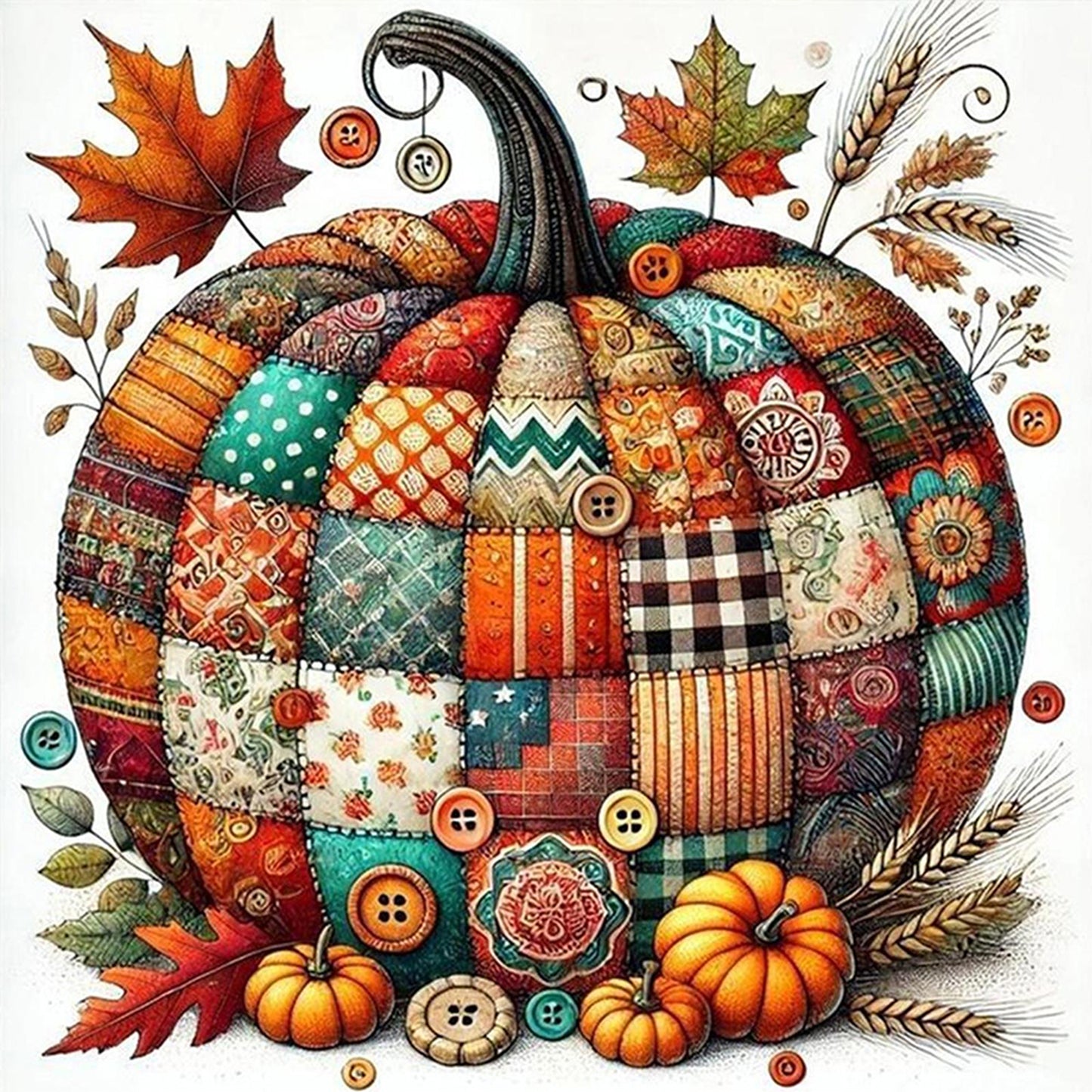 Pumpkins - Full Round Drill Diamond Painting 30*30CM