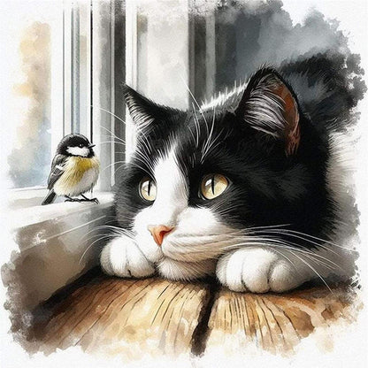 Cats And Coffee - Full Round Drill Diamond Painting 30*30CM
