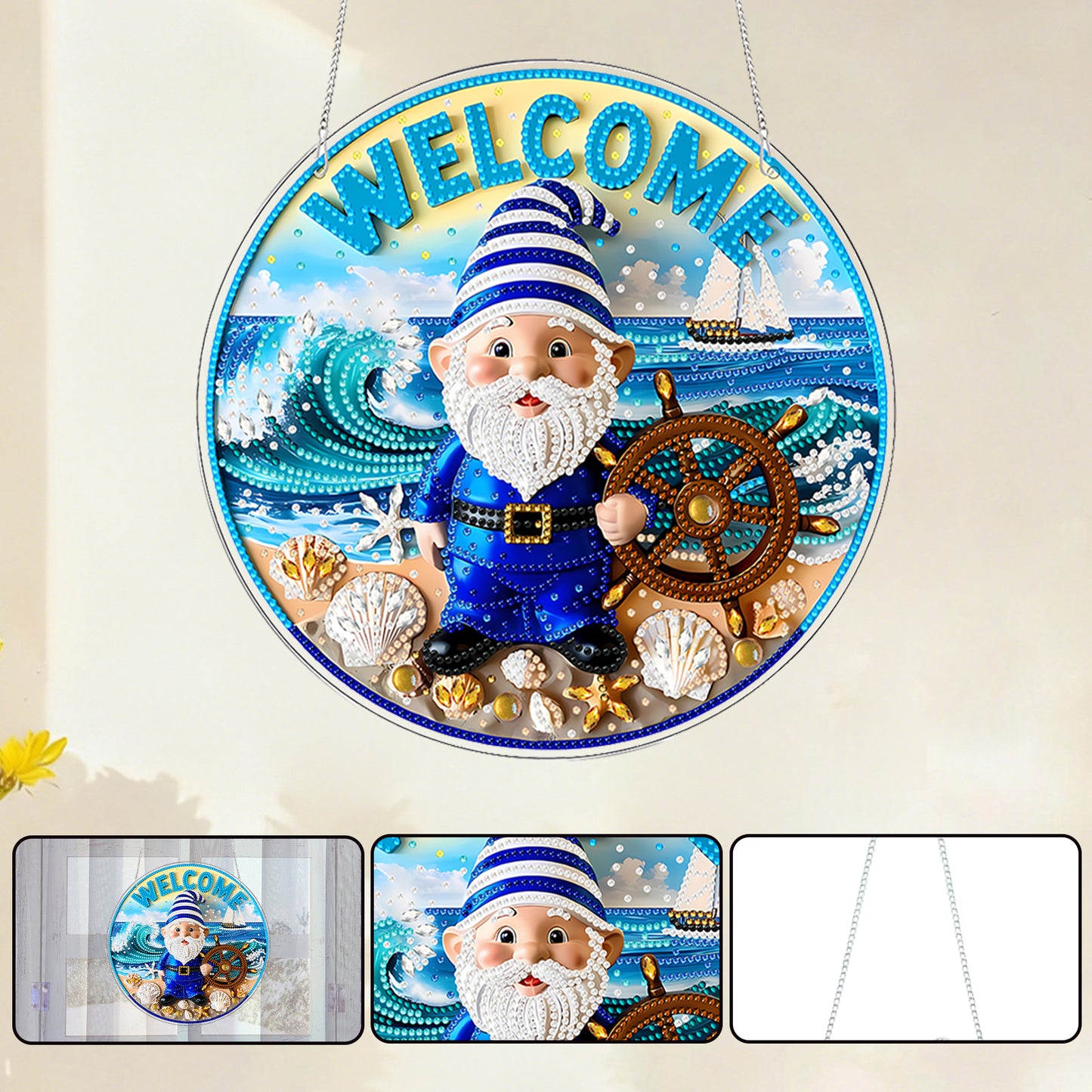 Dwarf 2D Flat DIY Acrylic Diamond Painting Pendants Crafts for Home Wall Decor