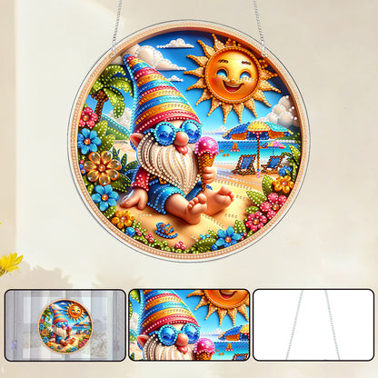 Summer 2D Flat DIY Acrylic Diamond Painting Pendants Crafts for Home Wall Decor