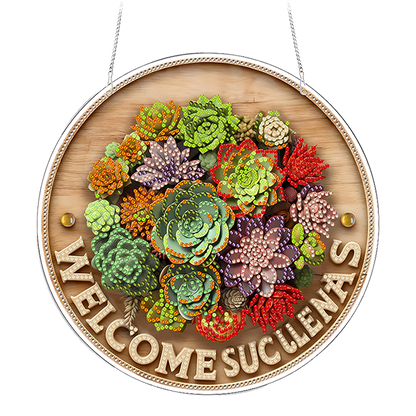 Plants 2D Flat DIY Acrylic Diamond Painting Pendants Crafts for Home Wall Decor