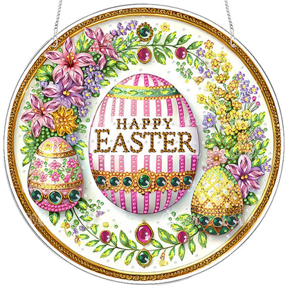Easter 2D Flat DIY Acrylic Diamond Painting Pendants Crafts for Home Wall Decor