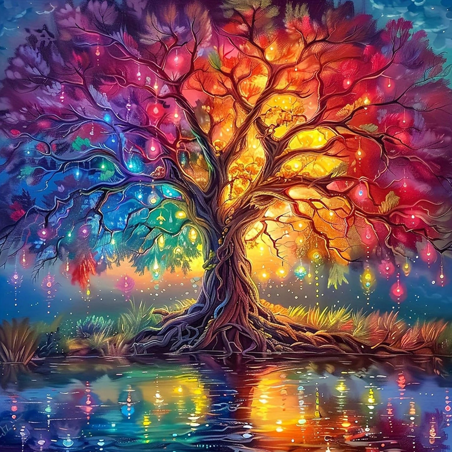 Trees - Full Round Drill Diamond Painting 30*30CM