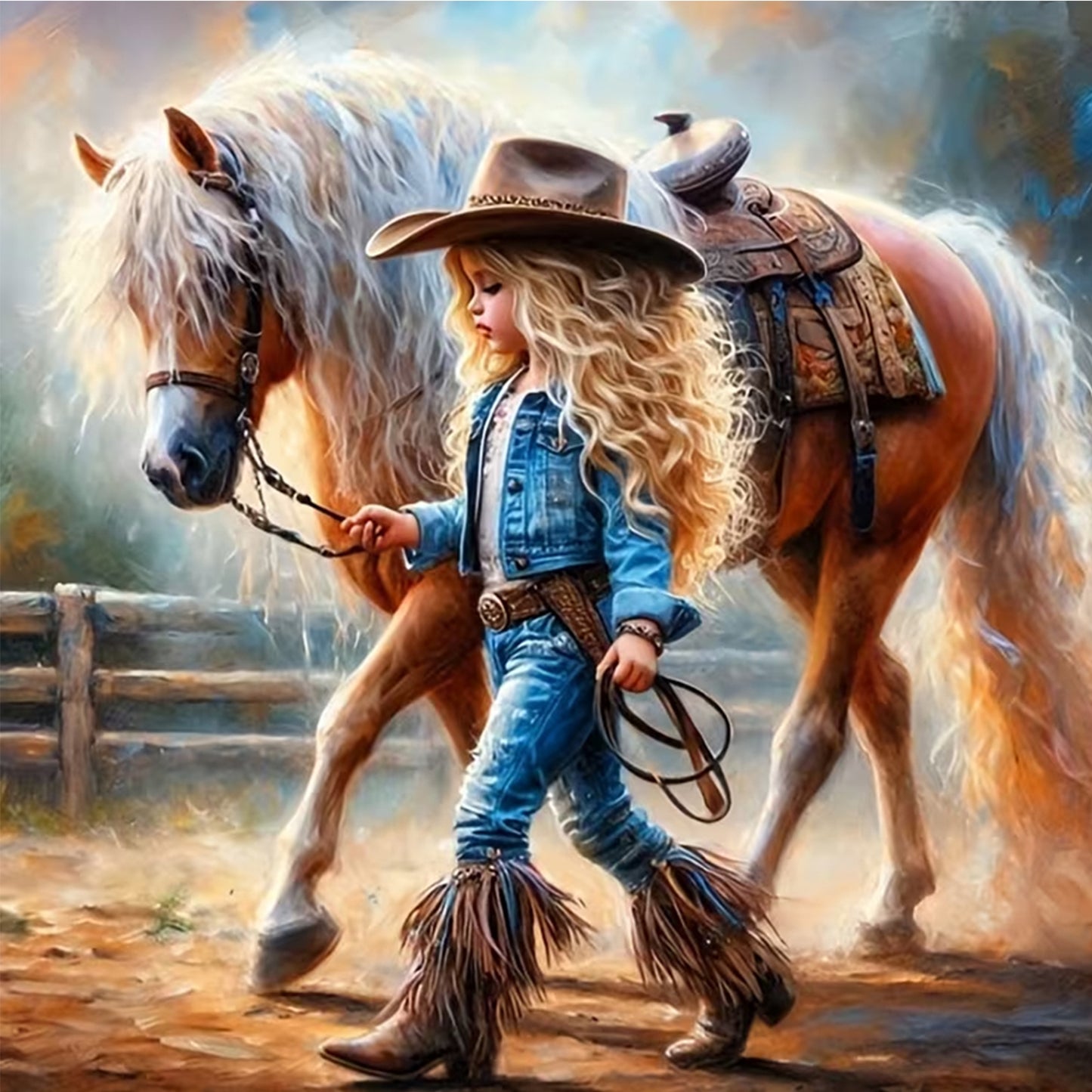 Children And Animals - Full Round Drill Diamond Painting 30*30CM