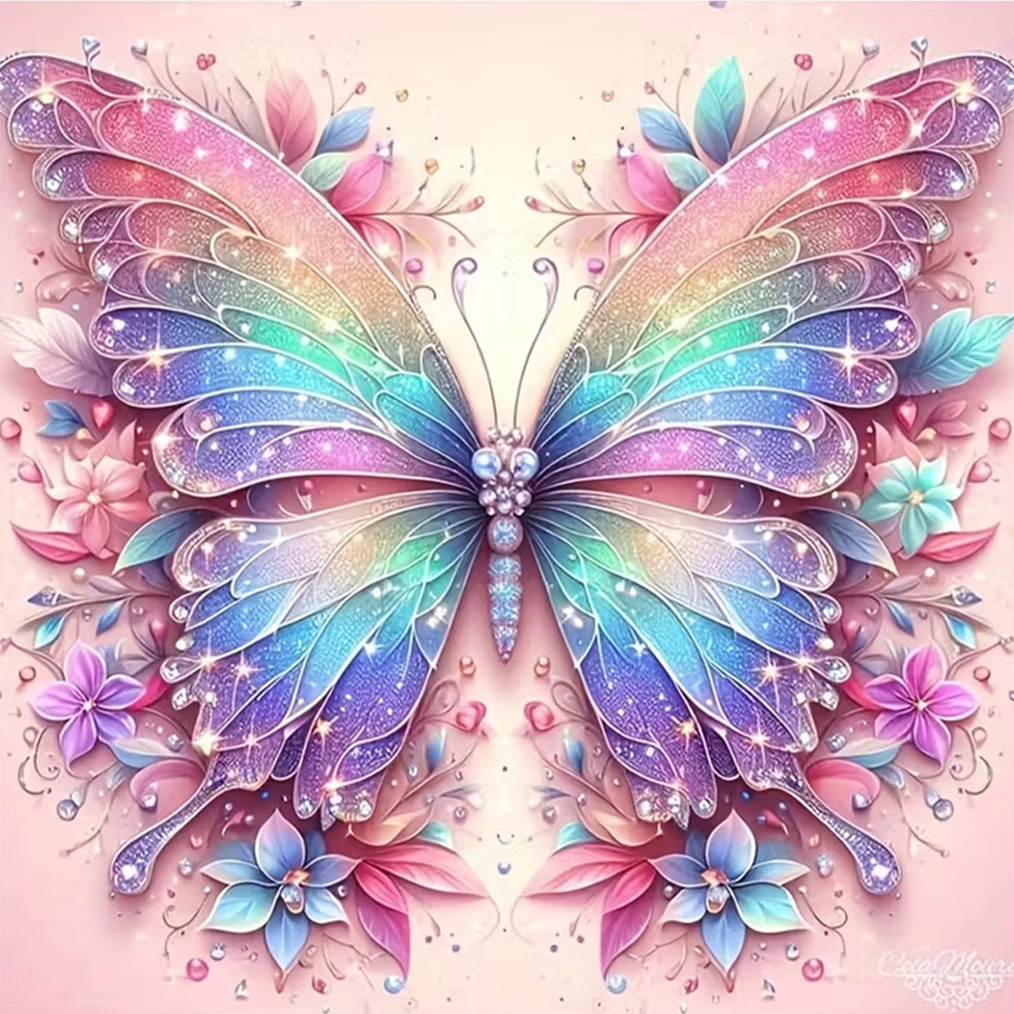 Butterflies - Full Round Drill Diamond Painting 30*30CM