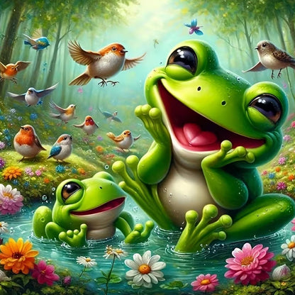 Frogs And Turtles - Full Round Drill Diamond Painting 30*30CM