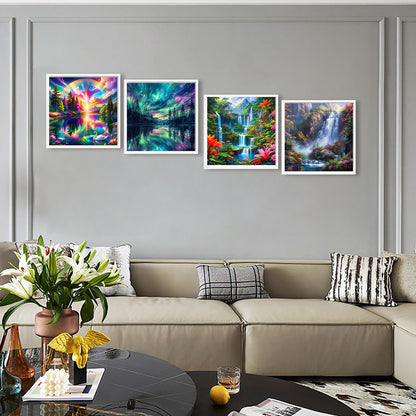 Landscape - Full Round Drill Diamond Painting 30*30CM