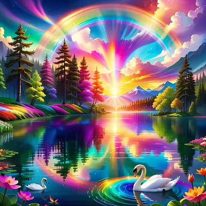 Landscape - Full Round Drill Diamond Painting 30*30CM