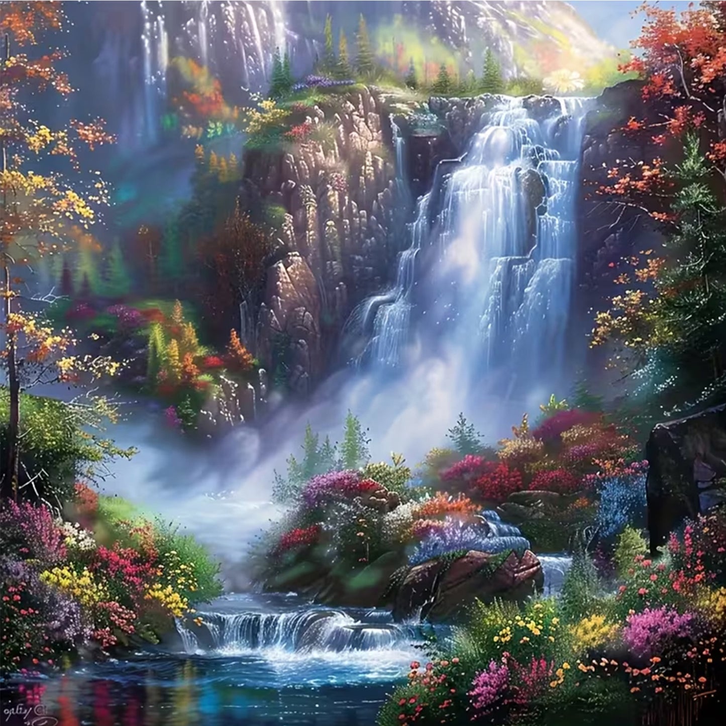 Landscape - Full Round Drill Diamond Painting 30*30CM