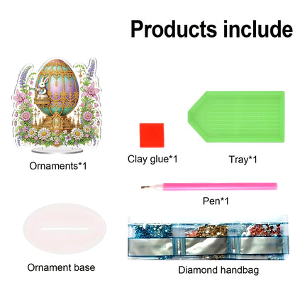 Easter Eggs DIY 2D Flat Acrylic Special Shaped Diamond Art Kits 22x25cm Home