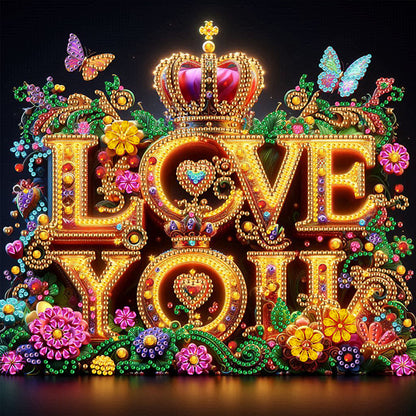 Love - Special Shaped Drill Diamond Painting 30*30CM