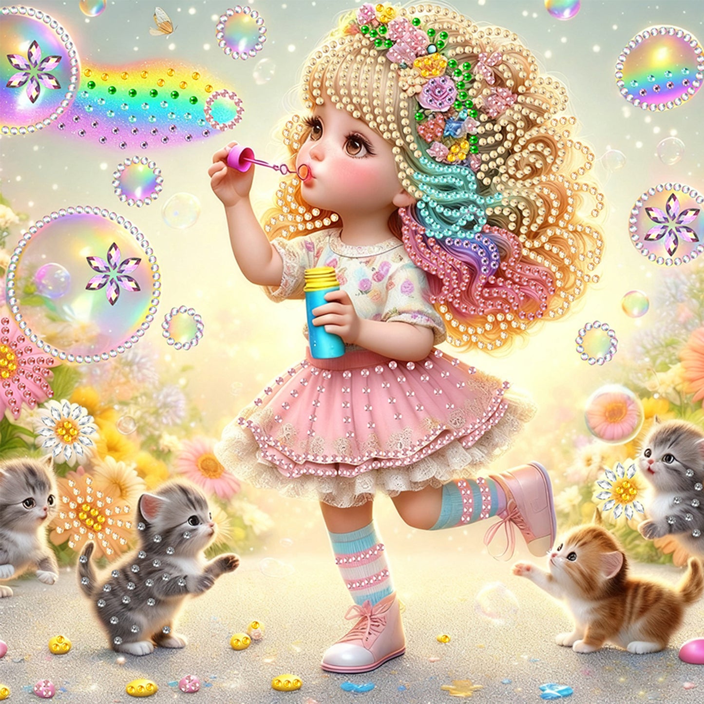 Rainbow Girl - Special Shaped Drill Diamond Painting 30*30CM