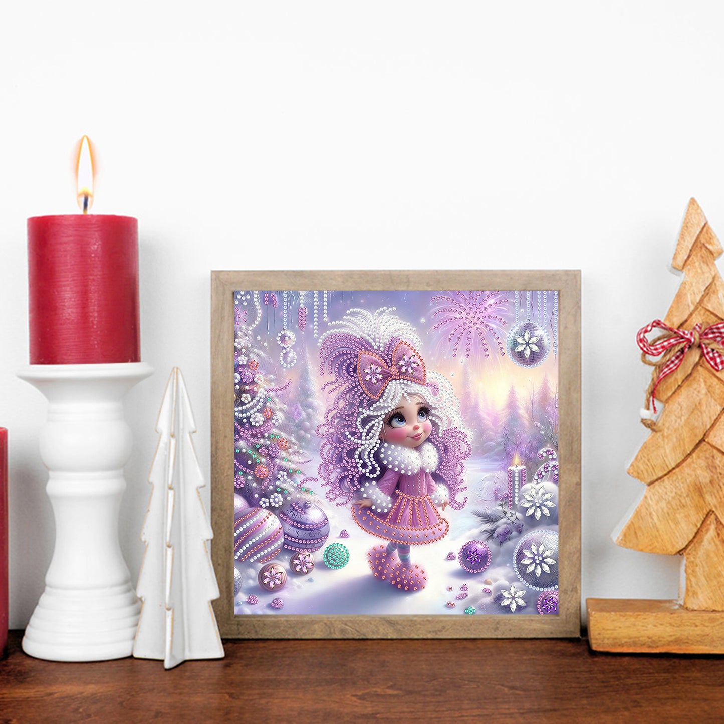 Winter Girl - Special Shaped Drill Diamond Painting 30*30CM