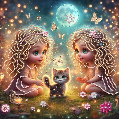 Twin Girls - Special Shaped Drill Diamond Painting 30*30CM