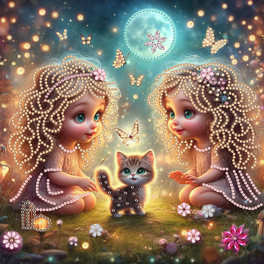 Twin Girls - Special Shaped Drill Diamond Painting 30*30CM