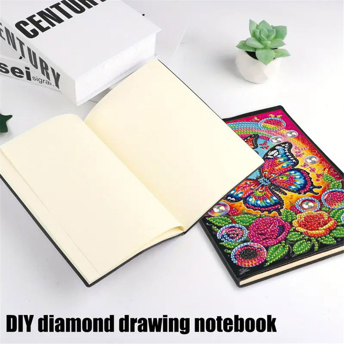 2pcs Bird Partial DIY 50 Pages A5 Diamond Painting Notebook for Study Drawing