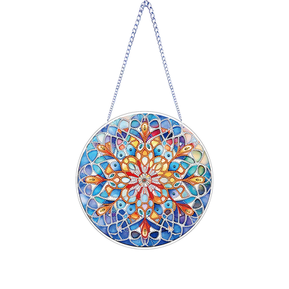 Mandala DIY 2D Flat Acrylic Diamond Painting Hanging Pendant for Home Wall Decor