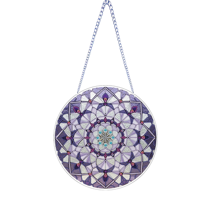 Purple Mandala DIY 2D Flat Acrylic Diamond Painting Hanging Pendant Home Decor