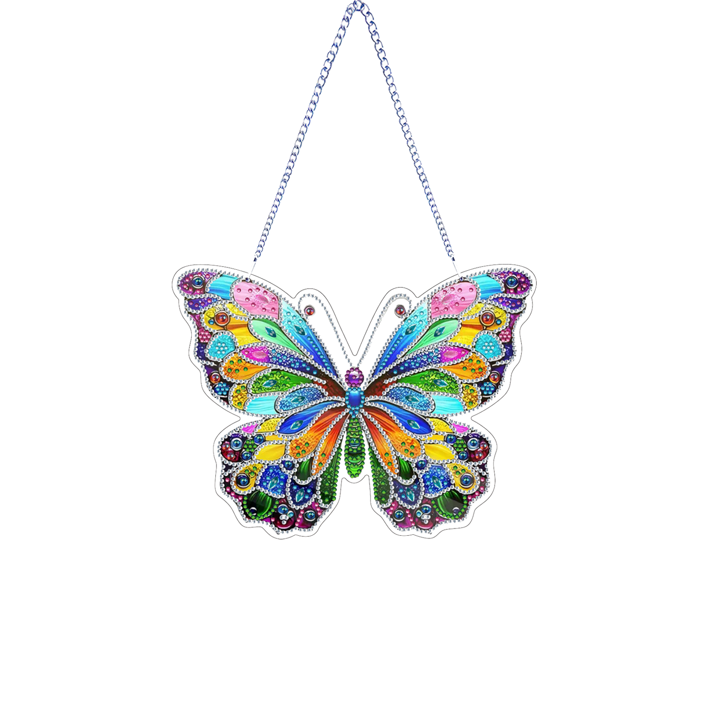 Butterfly DIY 2D Flat Acrylic Diamond Painting Hanging Pendant for Home Decor