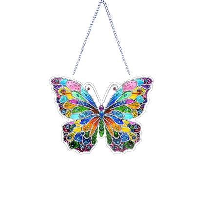 Butterfly DIY 2D Flat Acrylic Diamond Painting Hanging Pendant for Home Decor