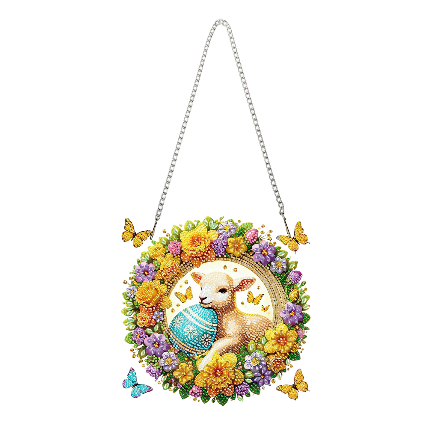 Sheep Wreath 2D Flat DIY Special Shape Hanging Diamond Art Kits Wall Door Decor