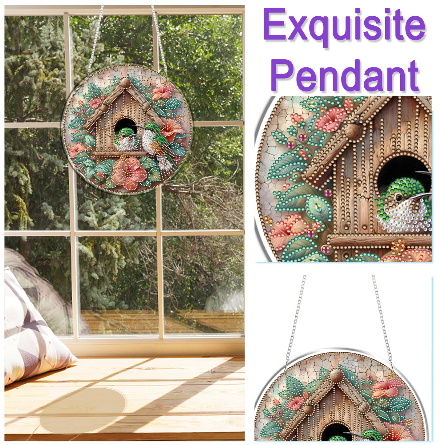 Garden Nest 2D Flat DIY Acrylic Diamond Art Pendant Craft for Home Wall Decor