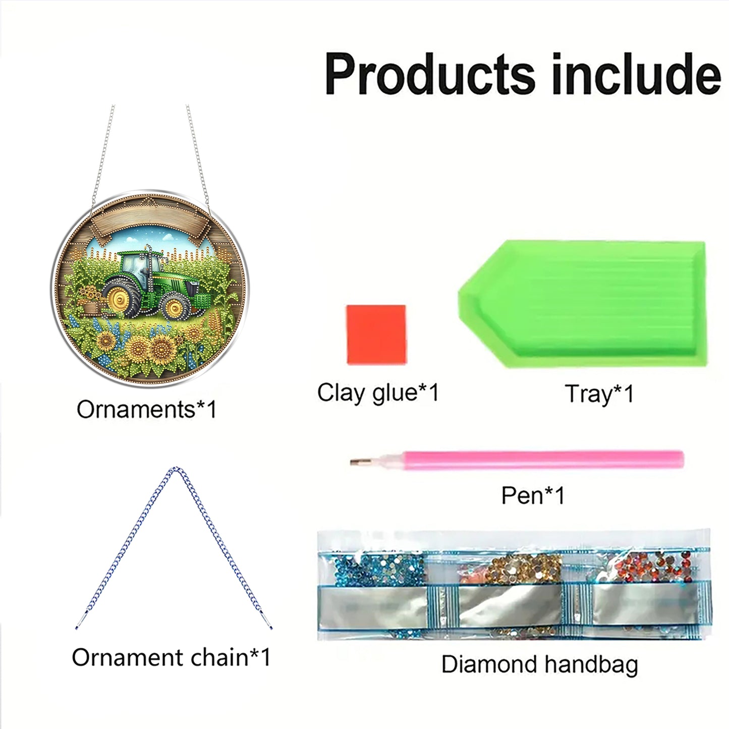 Manor Car 2D Flat DIY Acrylic Diamond Art Pendant Craft Kit for Home Wall Decor
