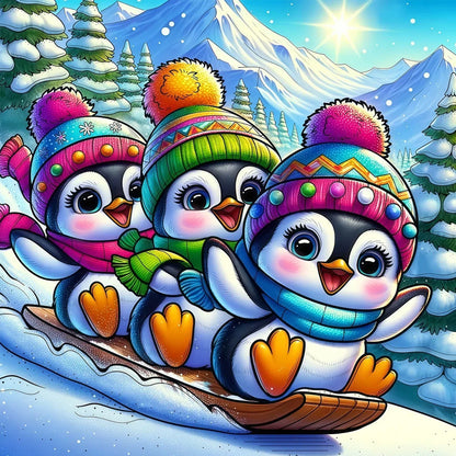 Penguins - Full Round Drill Diamond Painting 40*40CM
