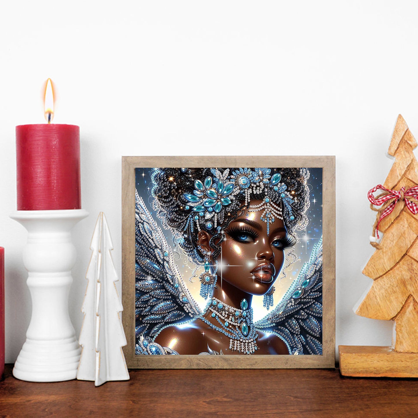 Black Woman - Special Shaped Drill Diamond Painting 30*30CM