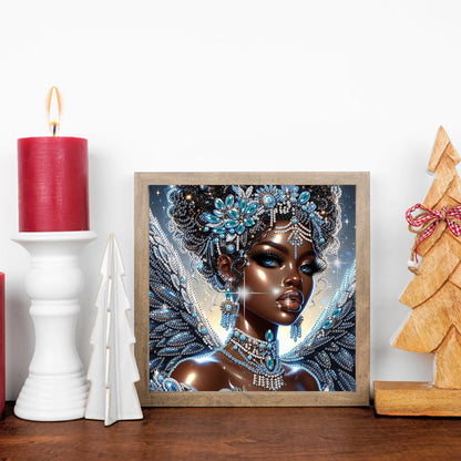 Black Woman - Special Shaped Drill Diamond Painting 30*30CM