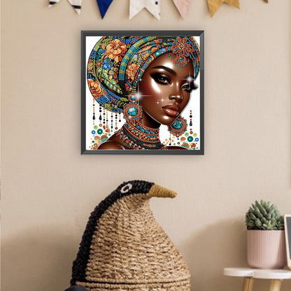 Black Woman - Special Shaped Drill Diamond Painting 30*30CM