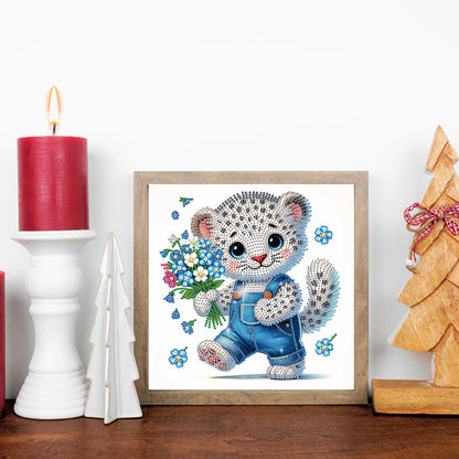 Flower Leopard - Special Shaped Drill Diamond Painting 30*30CM