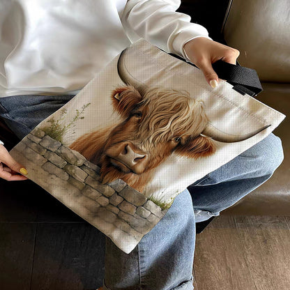 Enclosed Yaks Canvas Tote Bag Embroidery Kit 11CT Print 40x40cm for Beginners