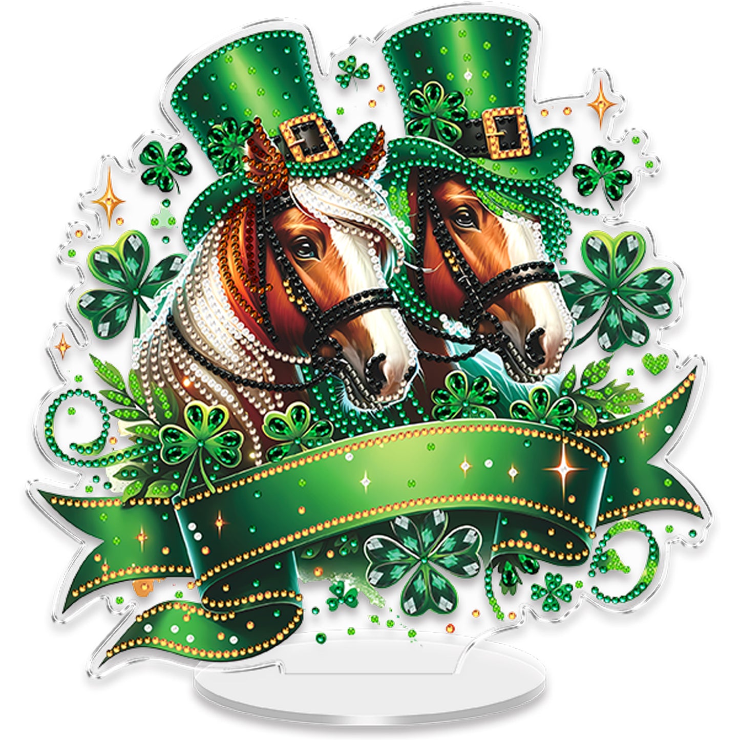 Horse DIY 2D Flat Acrylic Diamond Painting Art Tabletop Ornaments Kit Home Decor