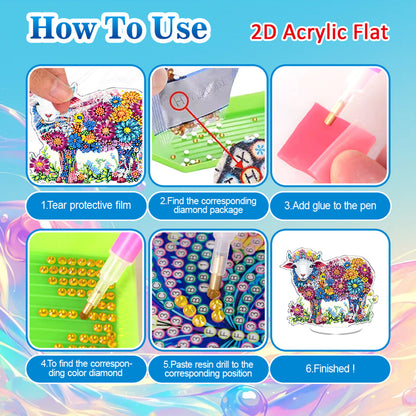 Dwarf DIY 2D Flat Acrylic Diamond Painting Art Tabletop Ornaments Kit Home Decor