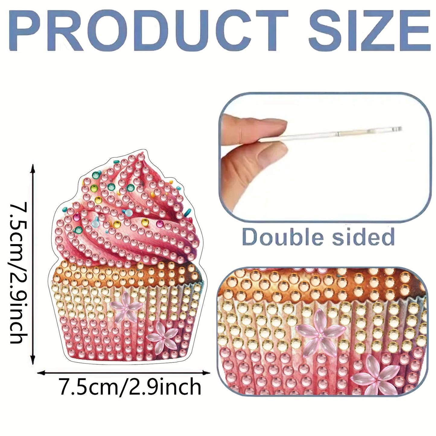 15pcs Dessert 2D Acrylic DIY Diamond Art Fridge Magnet Kit for Home Car Decor