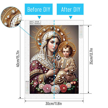 Madonna And Child - Special Shaped Drill Diamond Painting 30*40CM