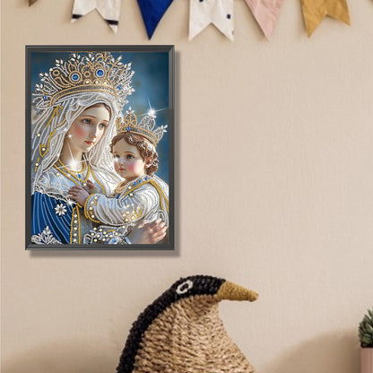 Madonna And Child - Special Shaped Drill Diamond Painting 30*40CM