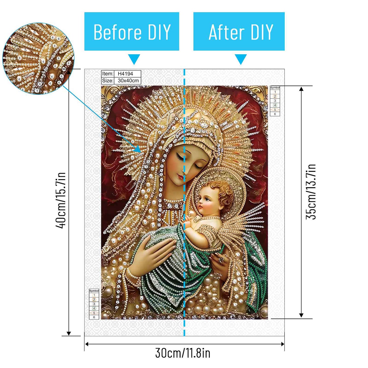 Madonna And Child - Special Shaped Drill Diamond Painting 30*40CM