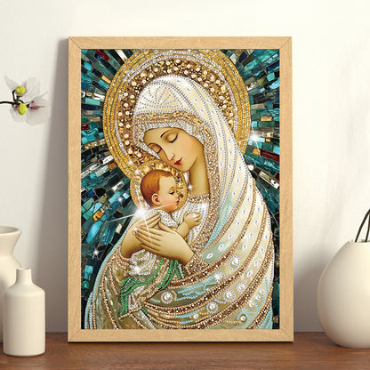 Madonna And Child - Special Shaped Drill Diamond Painting 30*40CM