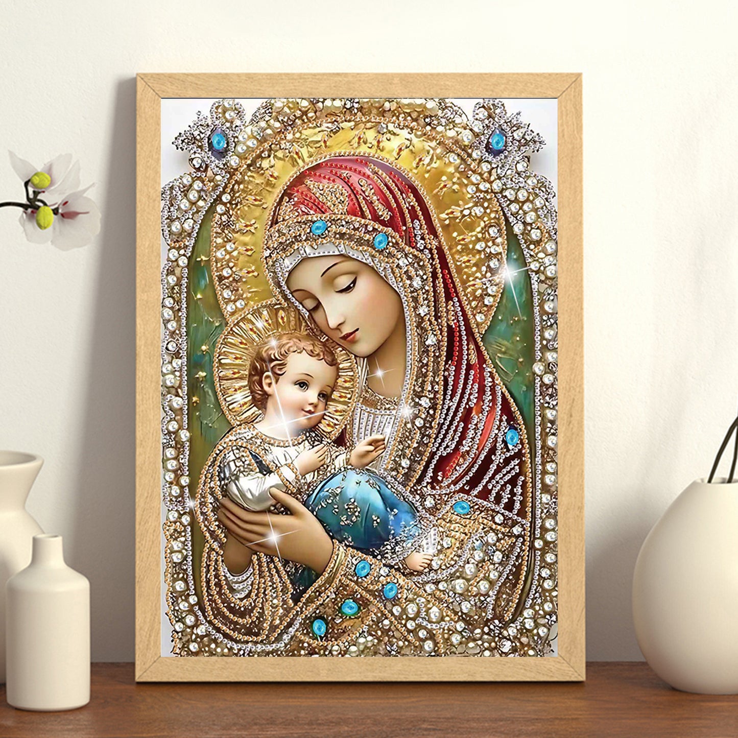 Madonna And Child - Special Shaped Drill Diamond Painting 30*40CM