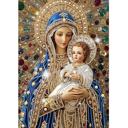 Madonna And Child - Special Shaped Drill Diamond Painting 30*40CM