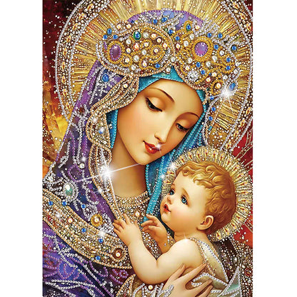 Madonna And Child - Special Shaped Drill Diamond Painting 30*40CM