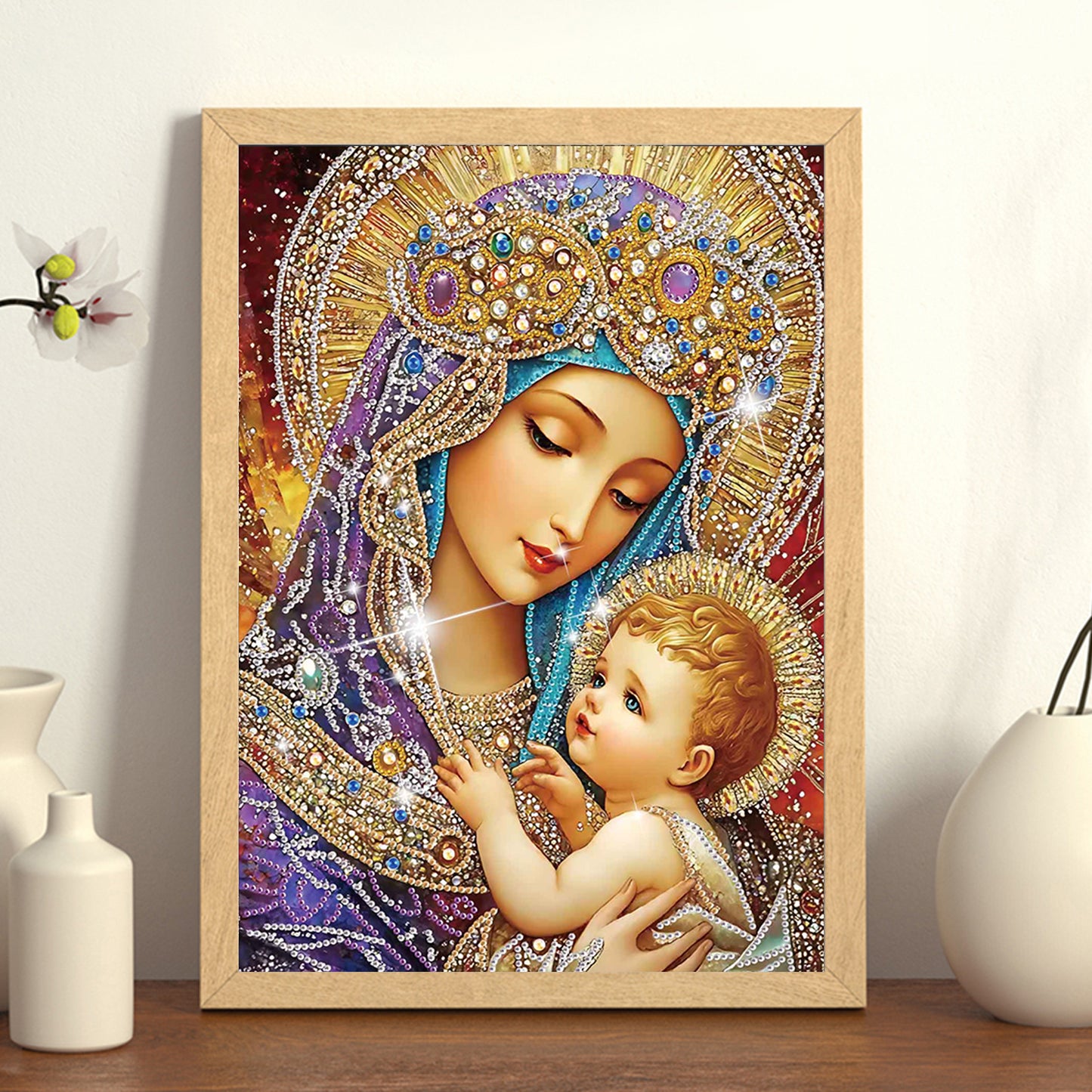 Madonna And Child - Special Shaped Drill Diamond Painting 30*40CM