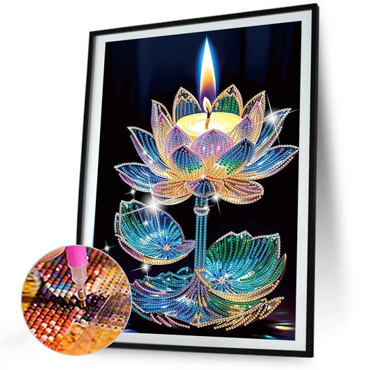 Dreamy Lotus - Special Shaped Drill Diamond Painting 30*40CM