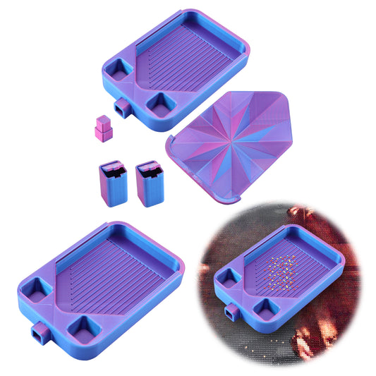 Diamond Painting Storage Container Tray for Diamond Art Beads (Blue Purple)