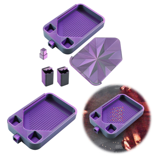 Diamond Painting Storage Container Tray for Diamond Art Beads (Black Purple)
