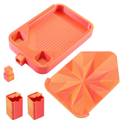 Diamond Painting Storage Container Tray with Stopper Lid for Craft (Gold Red)