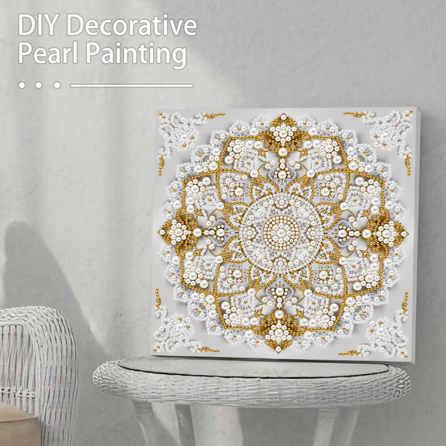 Mandala - DIY Pearl Gem Art Diamond Painting Kits With Framefor Home Decor -25x25cm